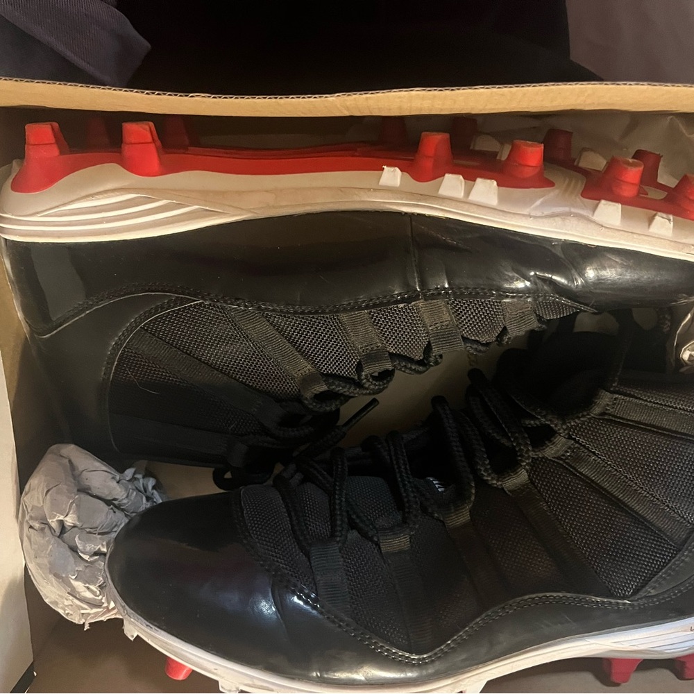 Jordan Black and Red Athletic Shoes with Striking Design